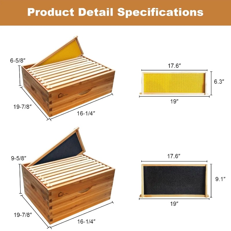 طقم خلية نحل كامل بـ 10 إطارات - مراجعة Beehive Frame Wax وسعره